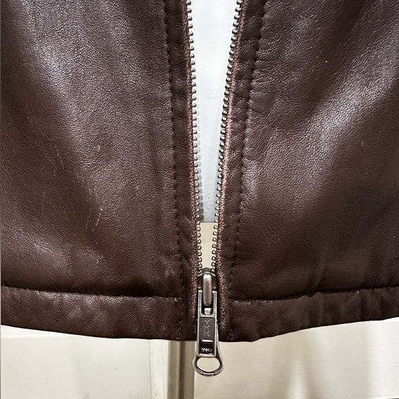 LEATHER NATURAL REFLECTIONS RICH Brown genuine Jacket Ladies size medium zipper - Picture 13 of 15
